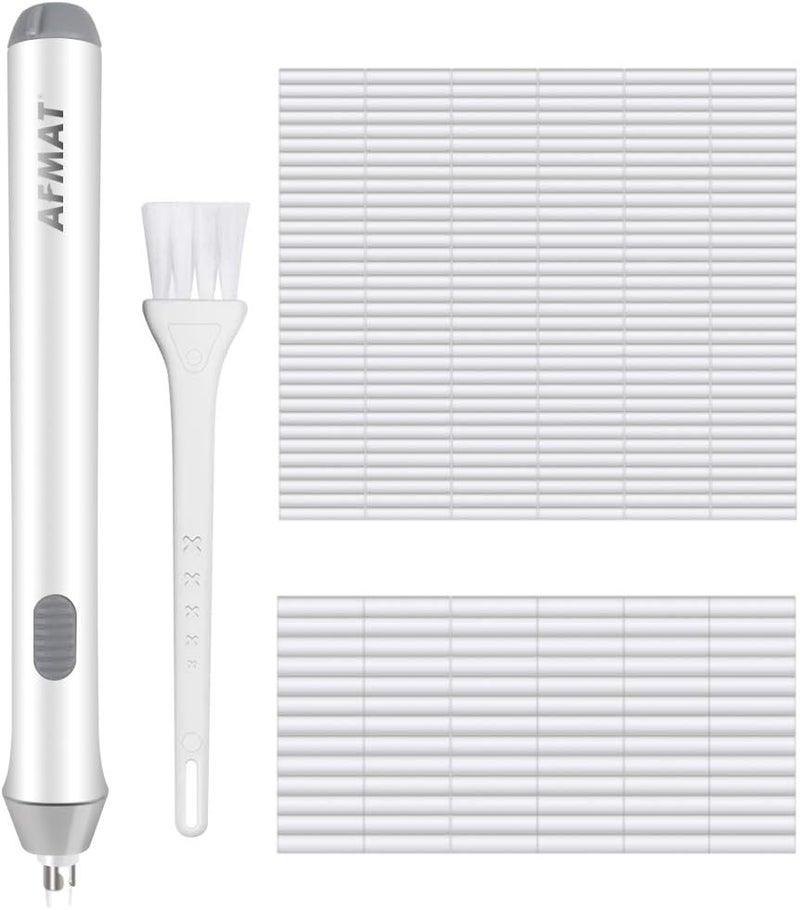 AFMAT Electric Eraser for Drawing, Battery Operated Eraser with 140 Refills, Electric Erasers Kit for Artist, Art Erasers for Painting, Sketching, Drafting, Detailer Tool for Crafting EEW001(White) - Image 1